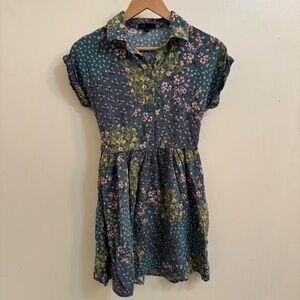 BeBop Floral Mini Dress in Blue and Yellow